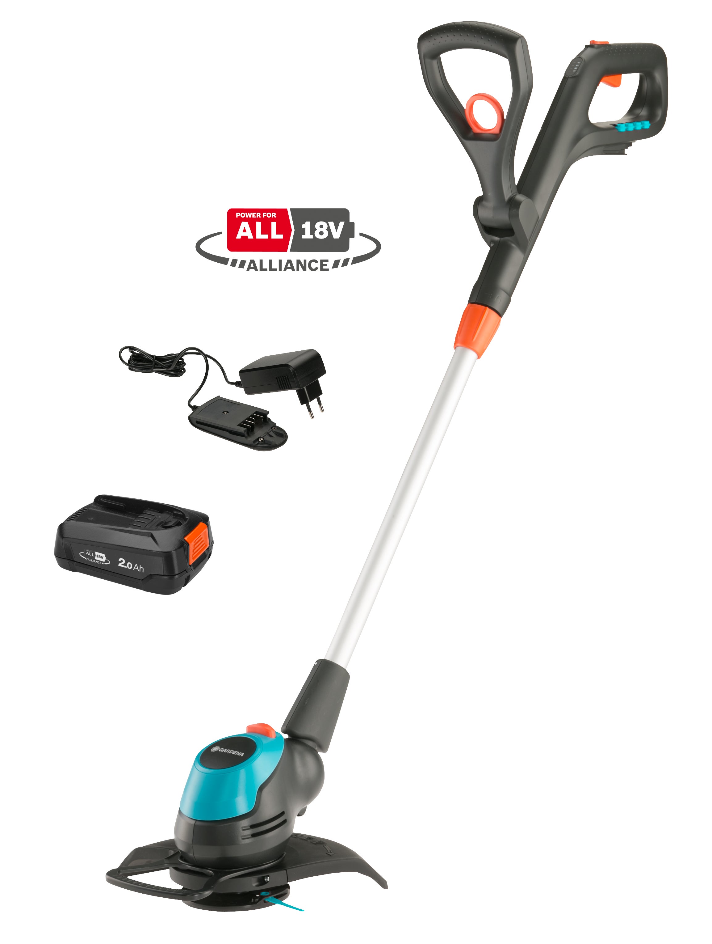 GARDENA EasyCut 23/18 V – MOC DO WSZYSTKICH PODKASZEREK DO TRAWY. Gotowa do użycia z narzędziem, akumulatorem i ładowarką w zestawie. (14700-20)