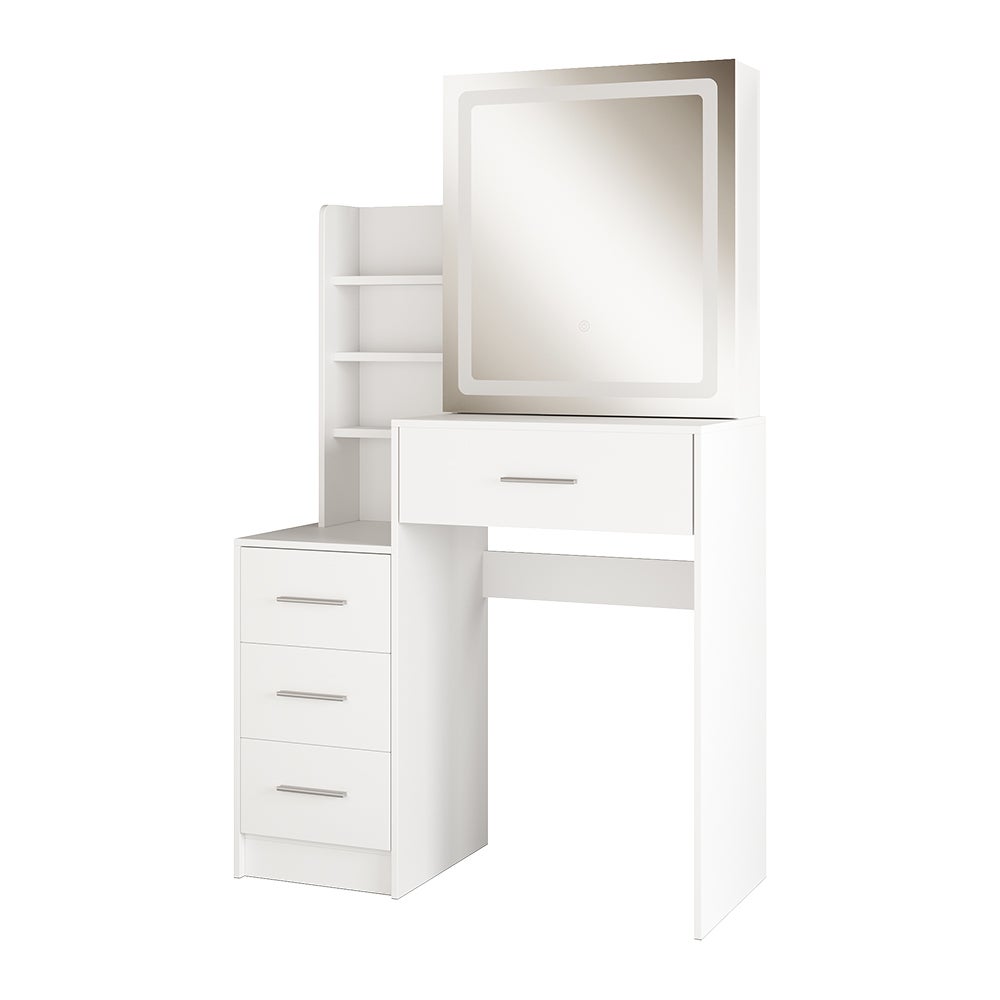 Vicco Toaletka Lisca, Biały, 80 cm z lusterkiem LED
