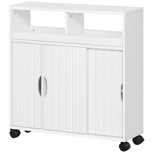 Meuble Rangement Angle Salle De Bain SoBuy Blanc - Armoire Étroite 44x31x171 Cm