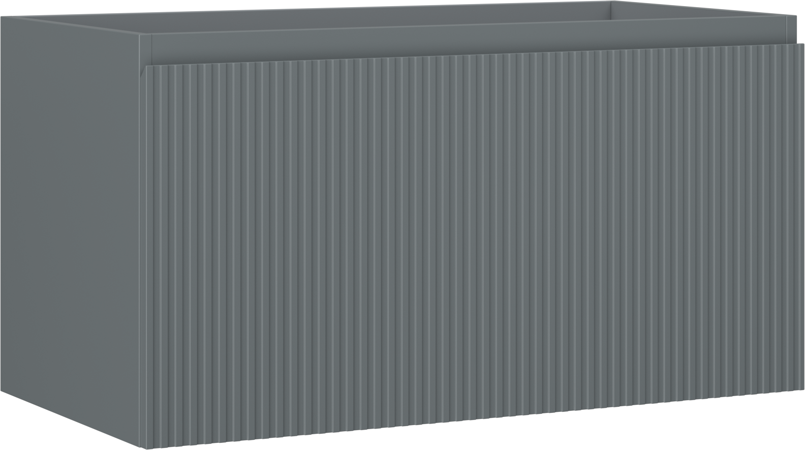 Mexen Rivel szafka łazienkowa podumywalkowa 90 cm, 1 szuflada, ryflowana , szara mat - 91A20-09047-1-BF66