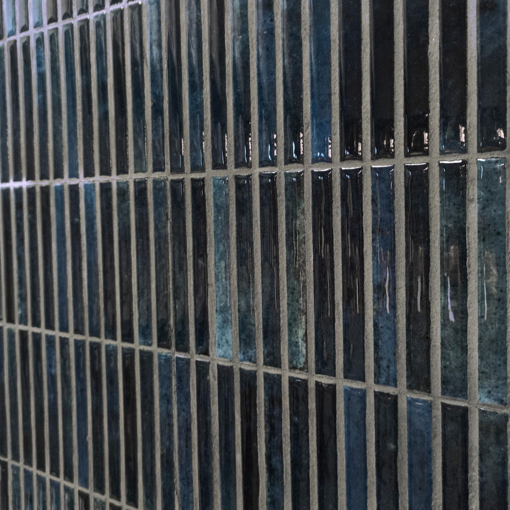 MOSAICO KIT-KAT OCEAN GLOSSY 11,5x23,1 CM RIVESTIMENTO AZZURRO CHIARO IN GRES PORCELLANATO LUCIDO PREMIUM - 3