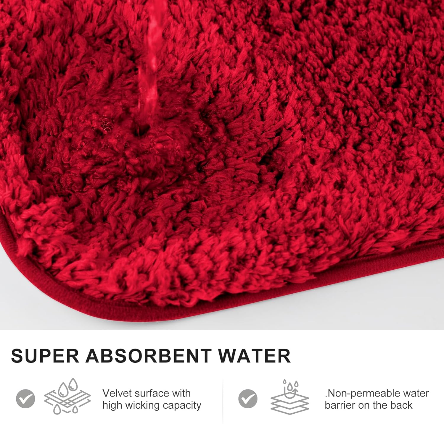 Tapis de Bain 40 x 60 cm, antidérapant, Doux, Absorbant l'eau, en Microfibre, pour la Salle de Bain, Lavable en Machine, pour Baignoire - 4
