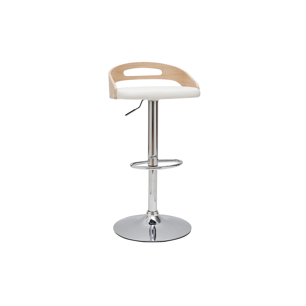 Tabouret de bar lot de 2 pivotant à 360° acier blanc crème | Maisons du Monde