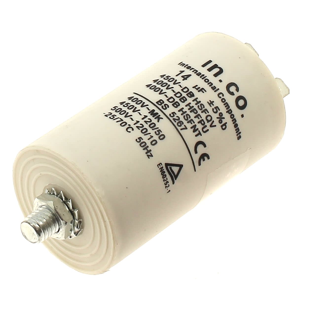 CONDENSATORE 14 MF PER MOTORE LAVATRICE UNIVERSALE