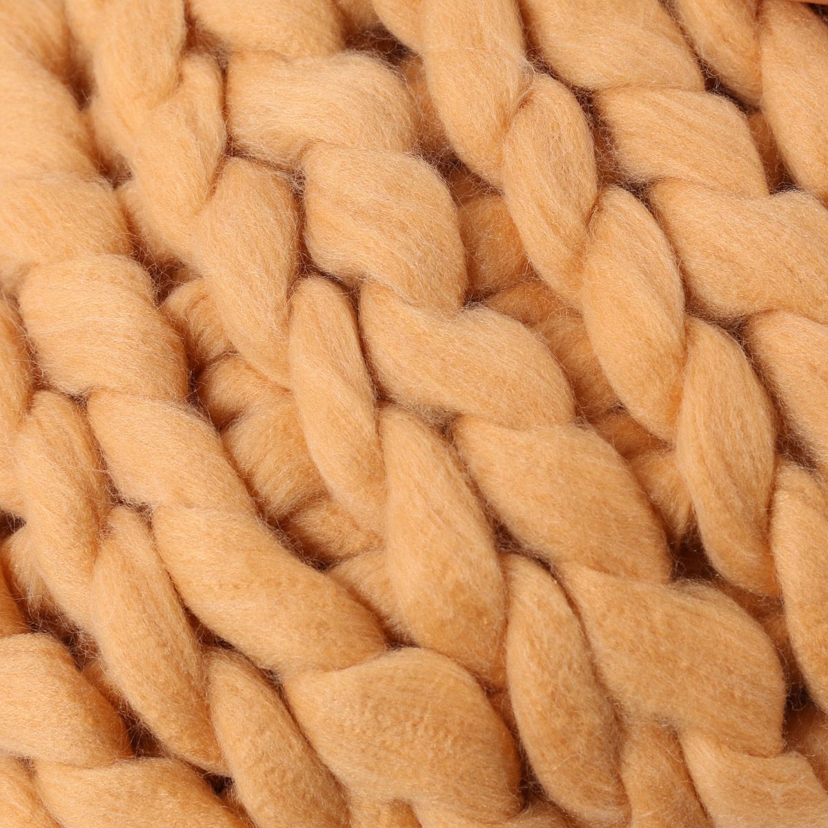 Plaid à grosses mailles 127x152 cm camel - 3