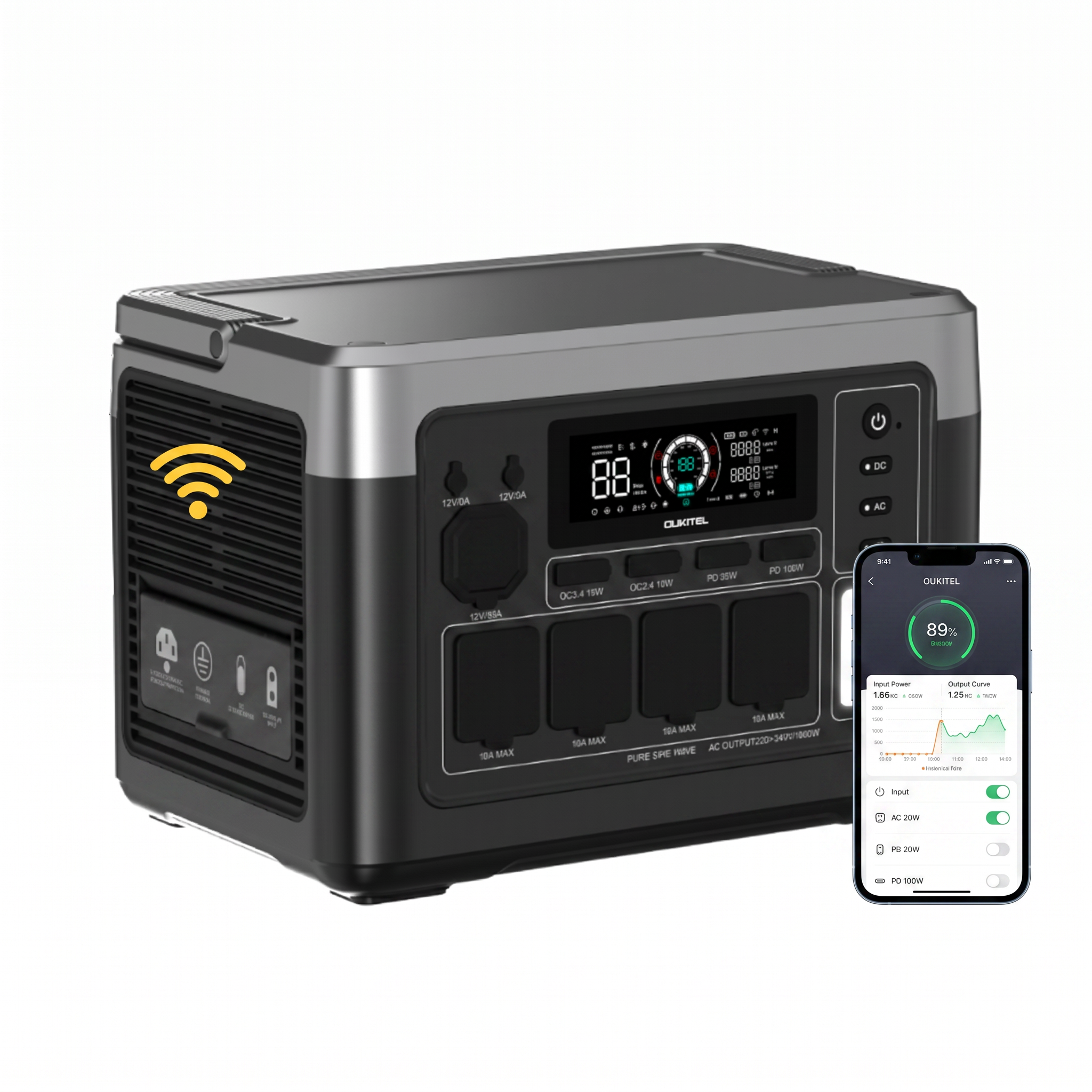 OUKITEL P1000E Plus station électrique portable 1024Wh – 1800W, LiFePO4, usage quotidien maison - 8