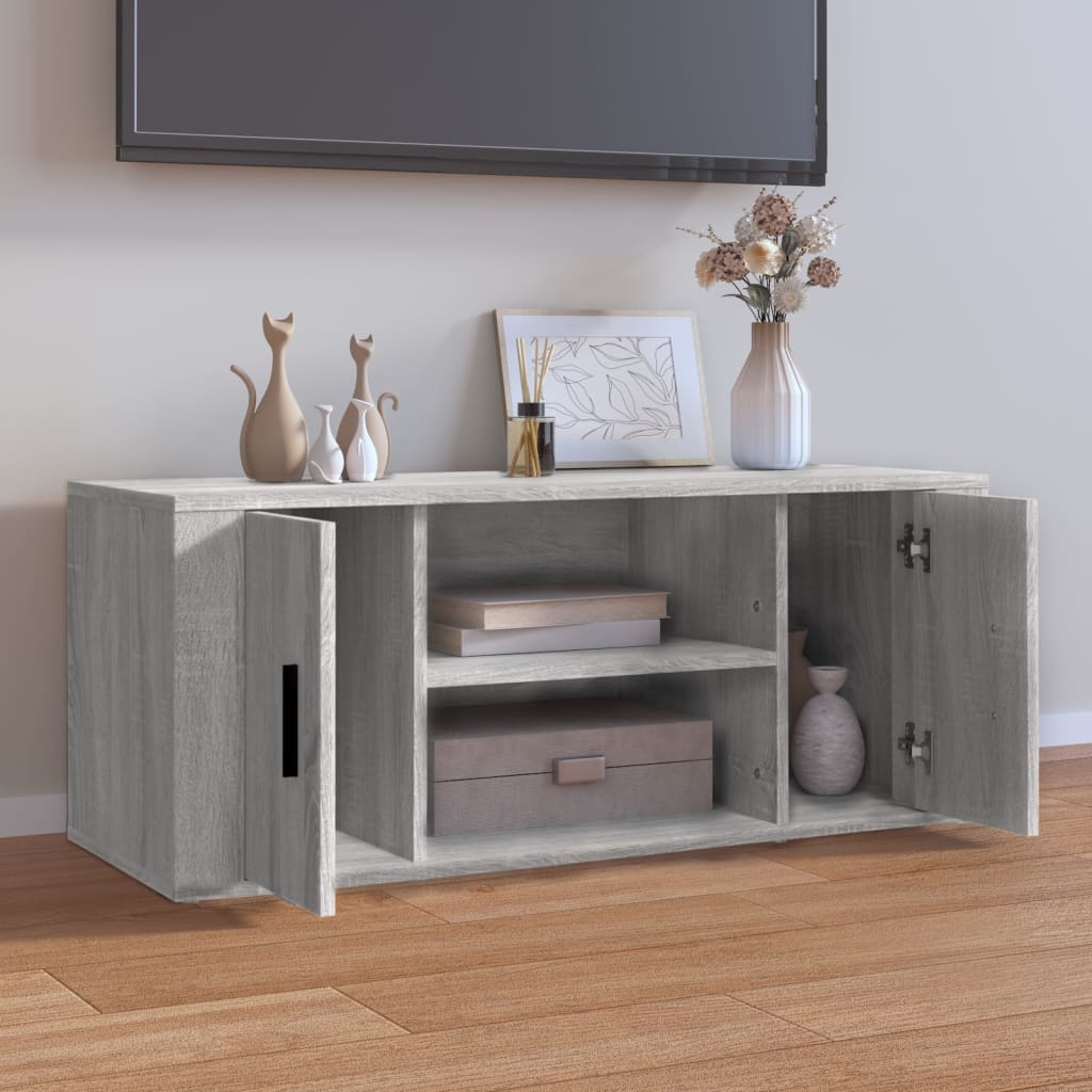 vidaXL Meuble TV Sonoma gris 100x35x40 cm Bois d'ingénierie - 3