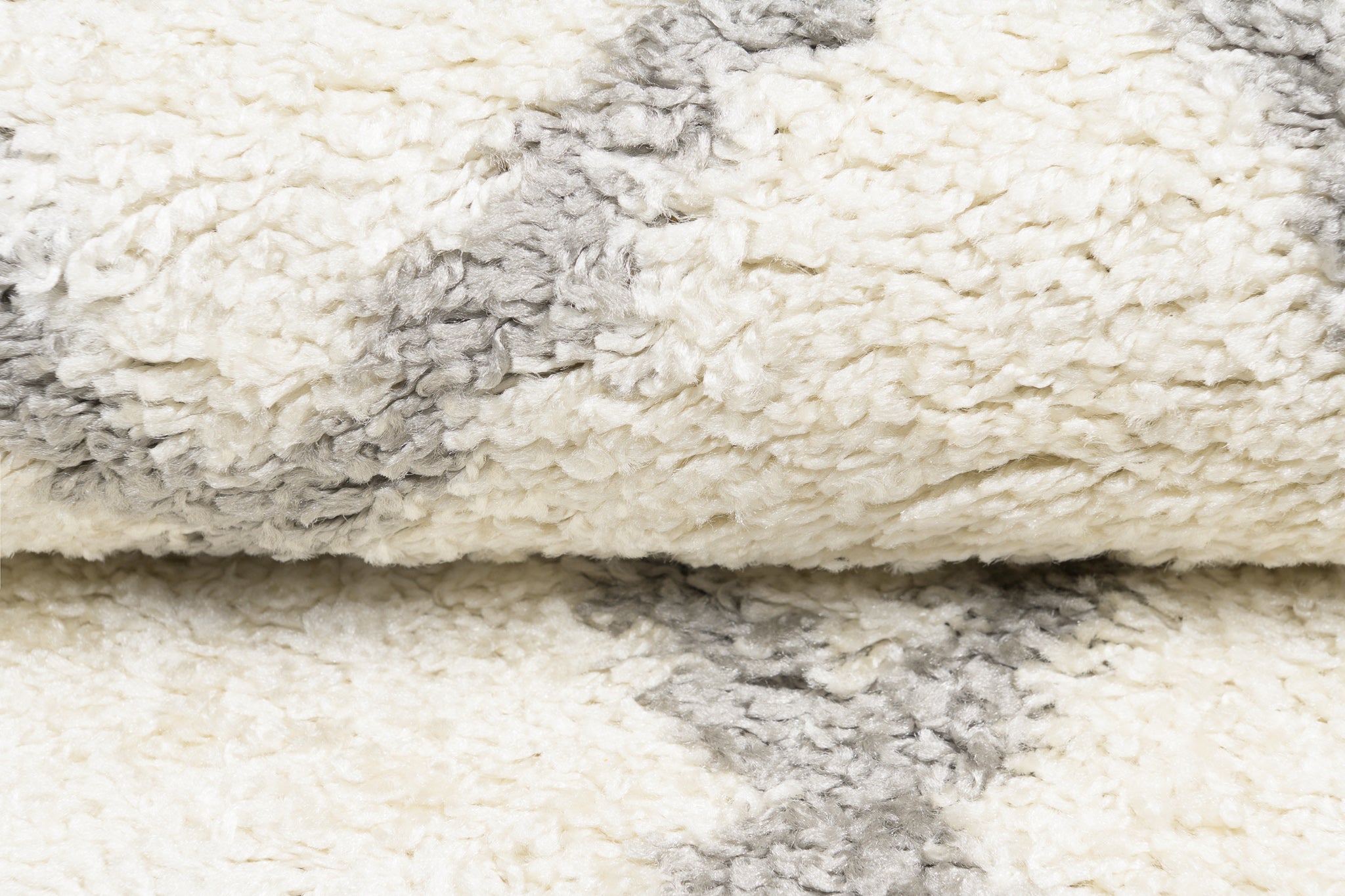TAPISO Delhi Tapis de Salon Chambre Crème Gris Ethnique Zigzags Moelleux Shaggy Super Doux Poils Longs Epais 60 x 100 cm - 4