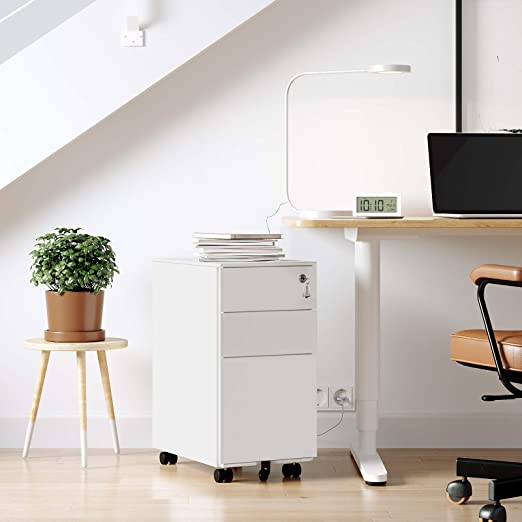 Songics caisson de bureau, placard de rangeent obile, avec roulettes