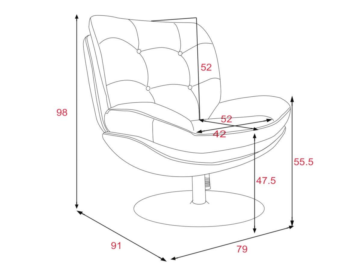 Fauteuil pivotant Magnum Beige - Amadeus - 5