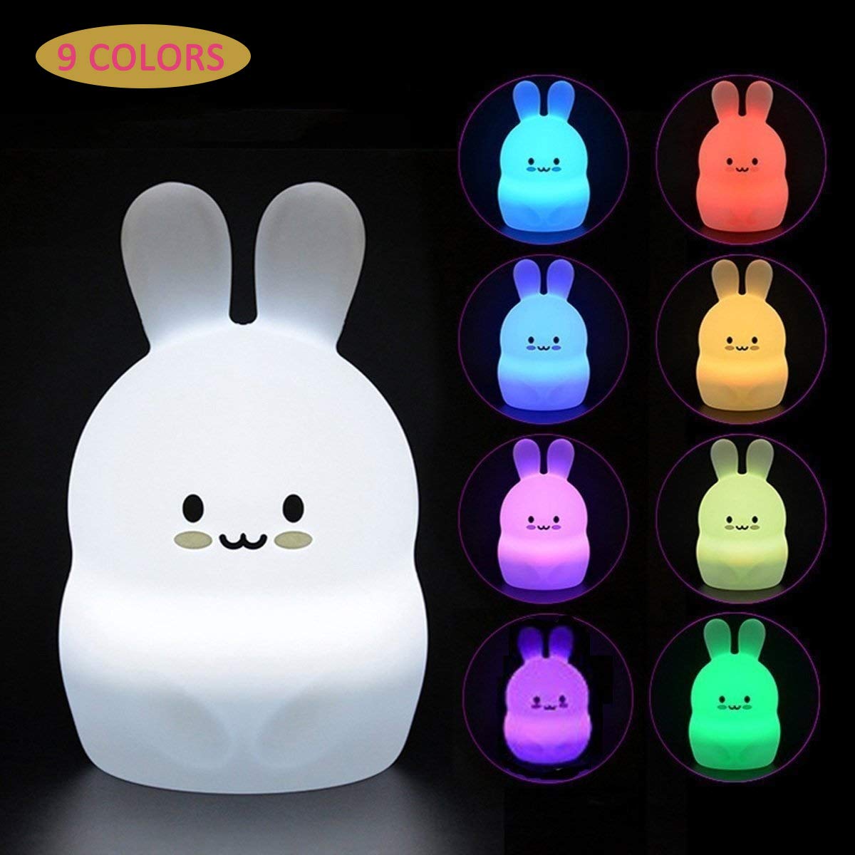 Lampe Tactile En Silicone Lapin | Lumière De Nuit De Bébé