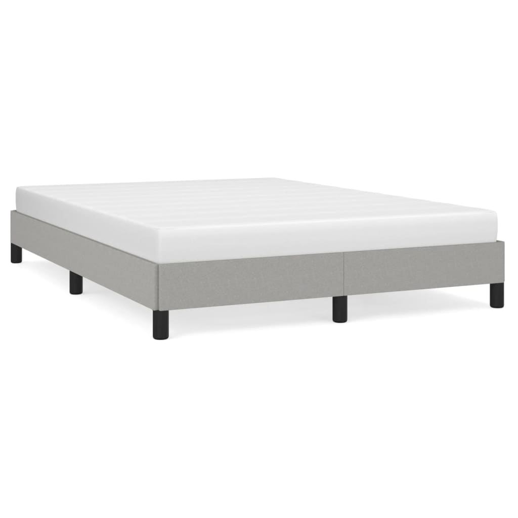 Cadre de lit sans matelas gris clair 140 x 200 cm tissu - 2