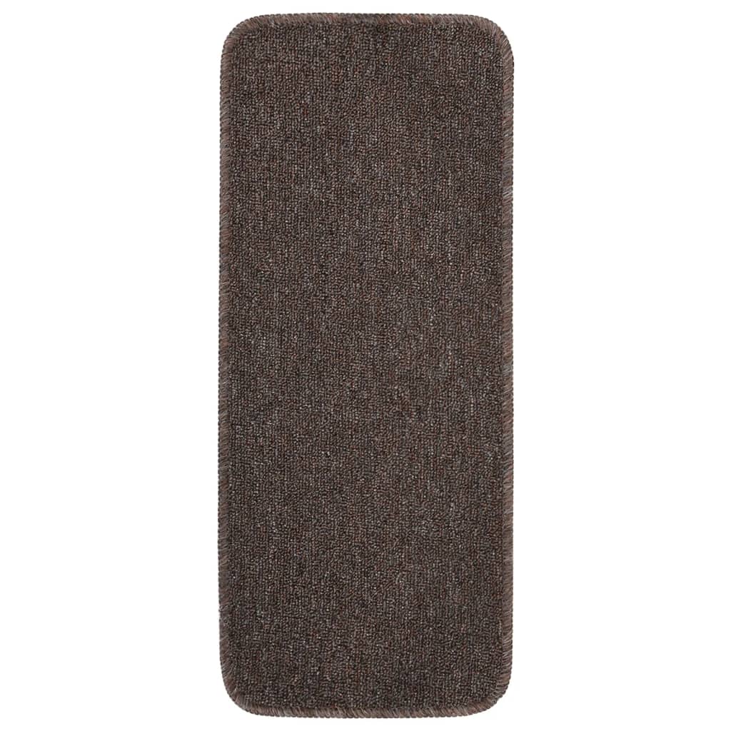 Tapis escalier antidérapants 15pcs 60x25cm Marron Rectangulaire - 7
