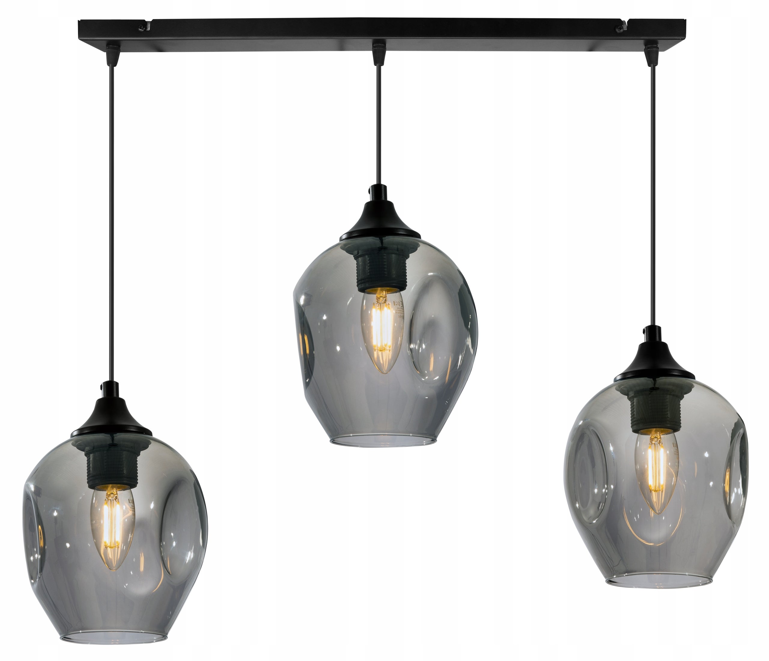 Lampa sufitowa wisząca Praga elegance 3xE27 abażur kulisty grafitowy Light Home LH