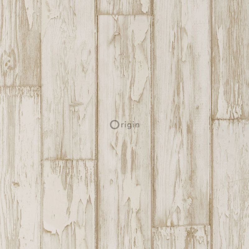 Papel pintado tablas de madera beige - 52 cm x 10,05 m - origin wallcoverings
