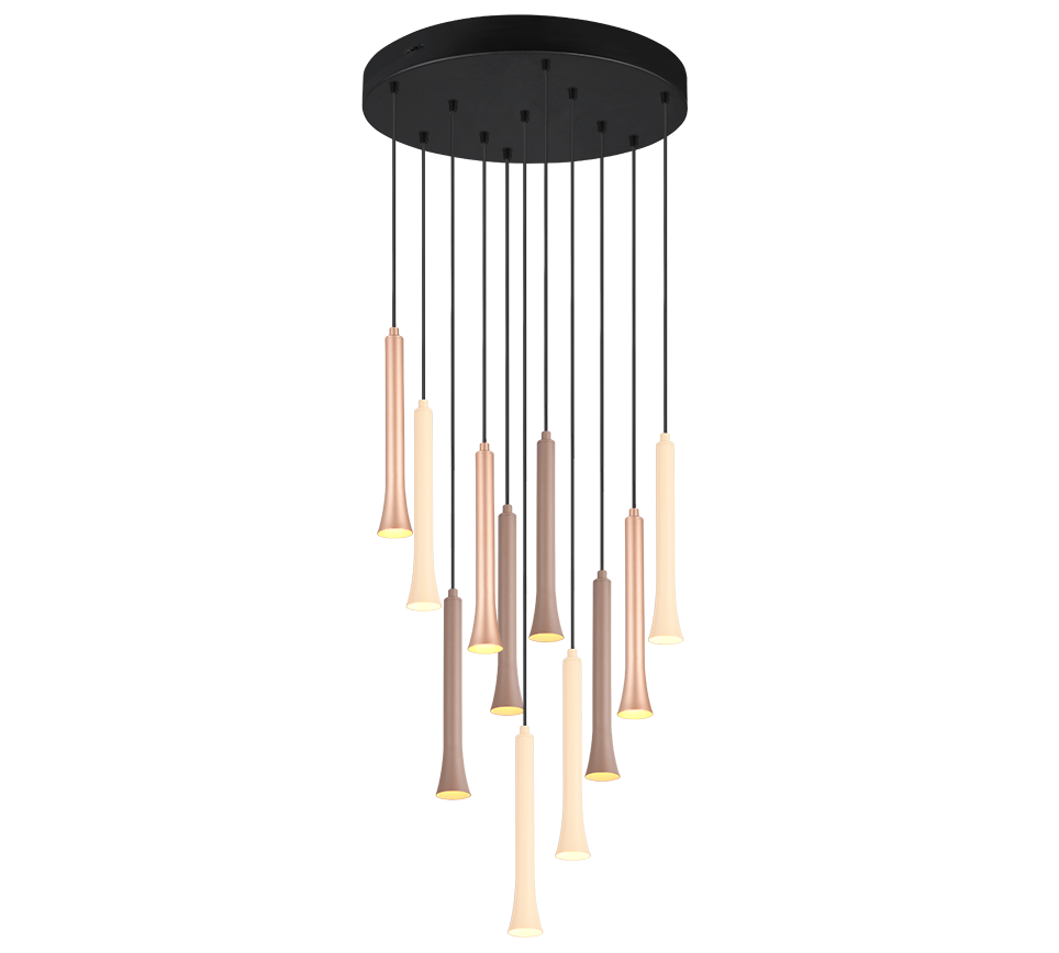 Lampa wisząca Fiato brązowo-czarna LED 3W 2300K-4000K 1400lm nad stół wym: 150 x 40 x 40 cm metal Trio