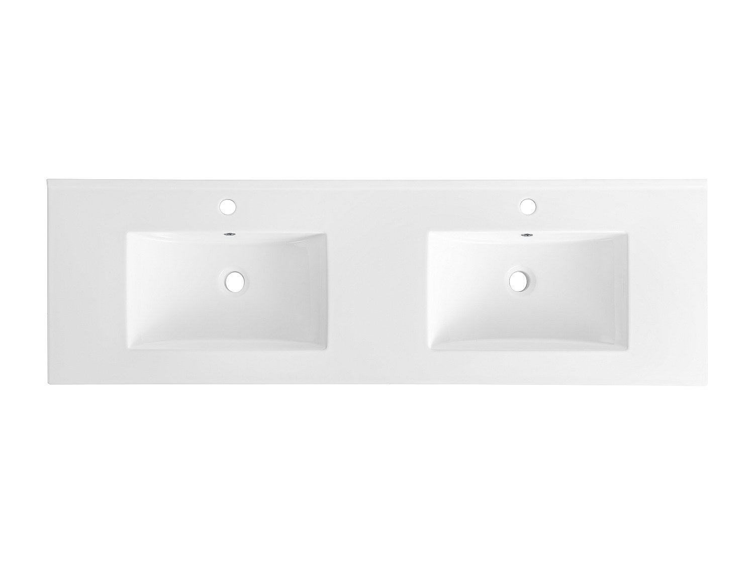 Vasque à encastrer blanche rectangle en céramique - 151 x 46,5 cm - MOTIAC - 3