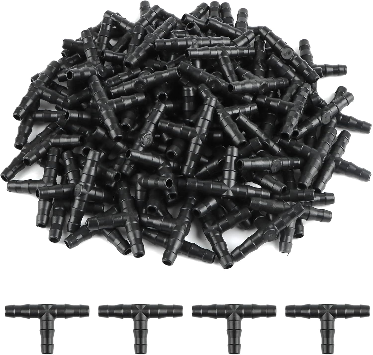 Zestaw 100 trójników do węży do nawadniania, 4/7 mm, z tworzywa sztucznego, do mikro-nawadniania zraszającego