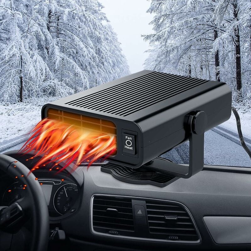 Chauffage Voiture Portable 12V - Dégivreur Pare-Brise Chauffant Et Ventilateur Refroidissement 2 En 1