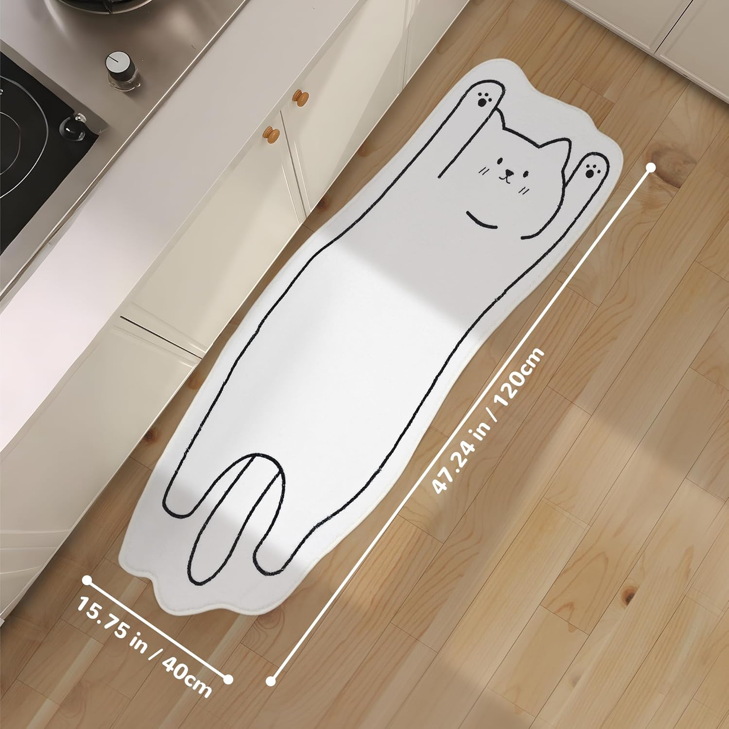 Tapis de chambre, tapis lavable en forme d'animal de compagnie, tapis de dessin animé mignon, tapis décoratif de chambre 40*120cm - 2