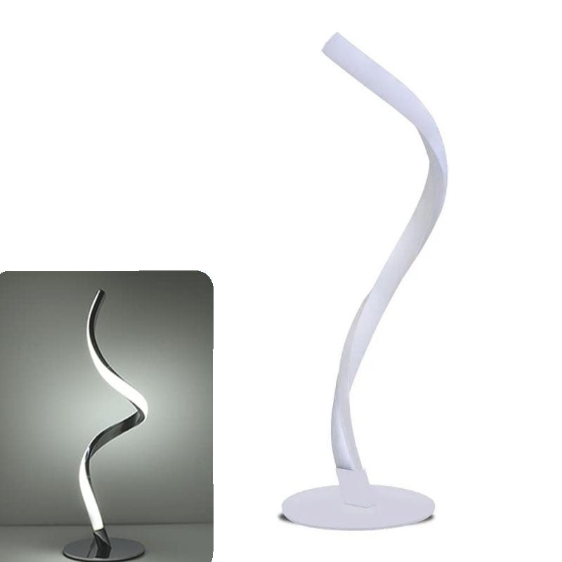 Lampka nastrojowa, nowoczesna biała spiralna lampka nocna do sypialni, pokoju gościnnego, lampka nocna, wtyczka UE, chłodna biel