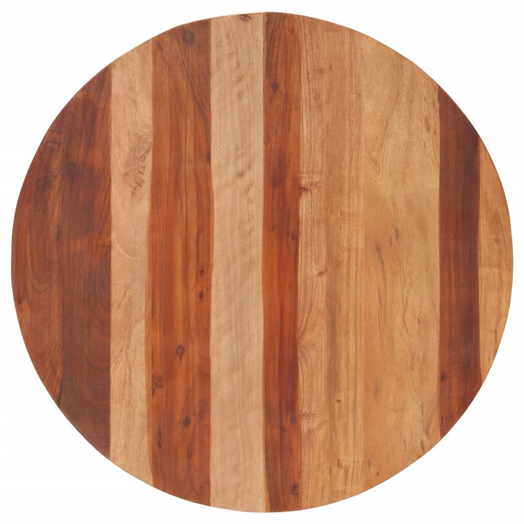 Dessus De Table Bois Massif Acacia Rond 80cm Épaisseur 25-27mm Brun - Meuble Restaurant