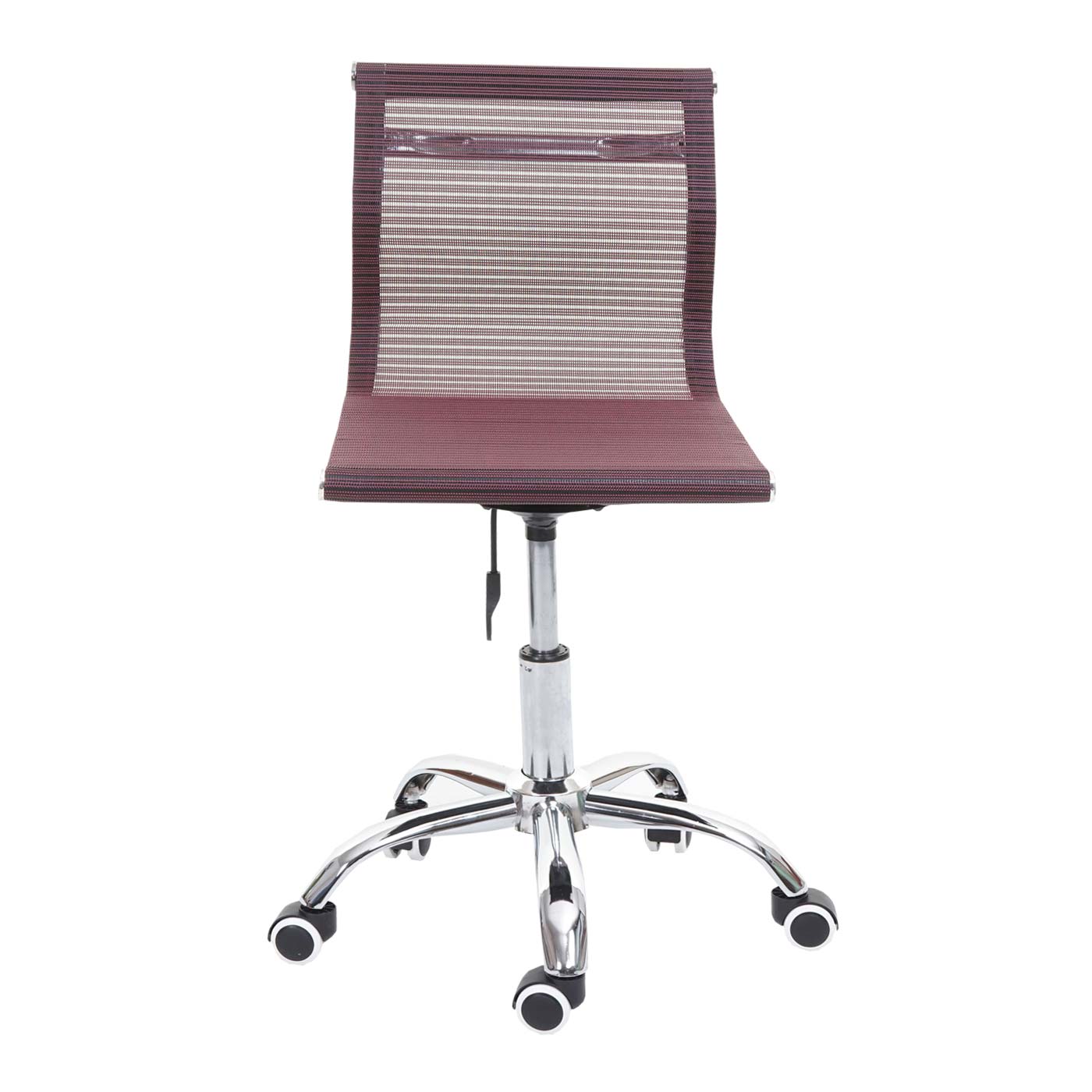 Sedia poltrona ufficio girevole HWC-K53 49x49x75-82cm tessuto traspirante rosso vinaccia - 2