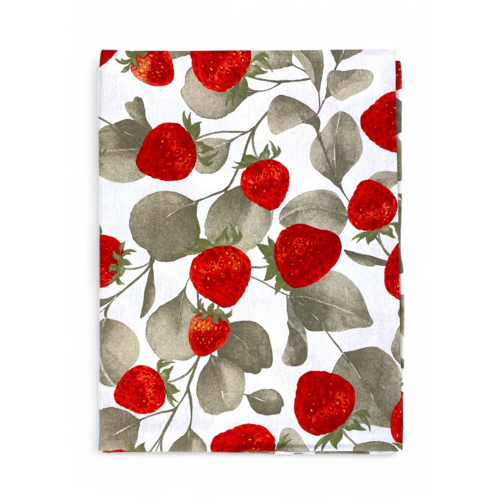 Tovaglia in Cotone Sissi – Stampa Fragole – Made in Italy – Artigianale e Lavabile Cm. 140x180 x6 persone - 3