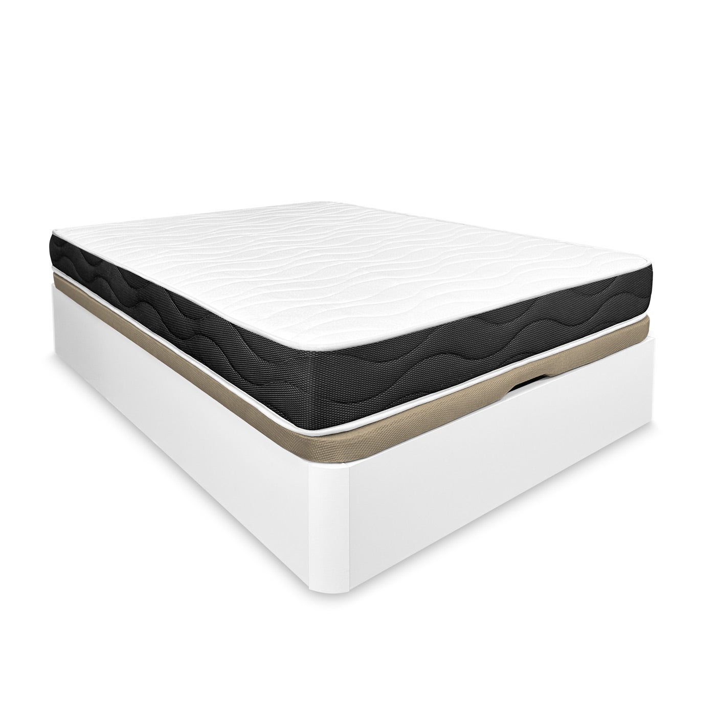 DUÉRMETE ONLINE Base Letto Imbottita Rinforzata 3D Con 6 Gambe + 4 Aeratori, Verde, 80x190 Cm - 2