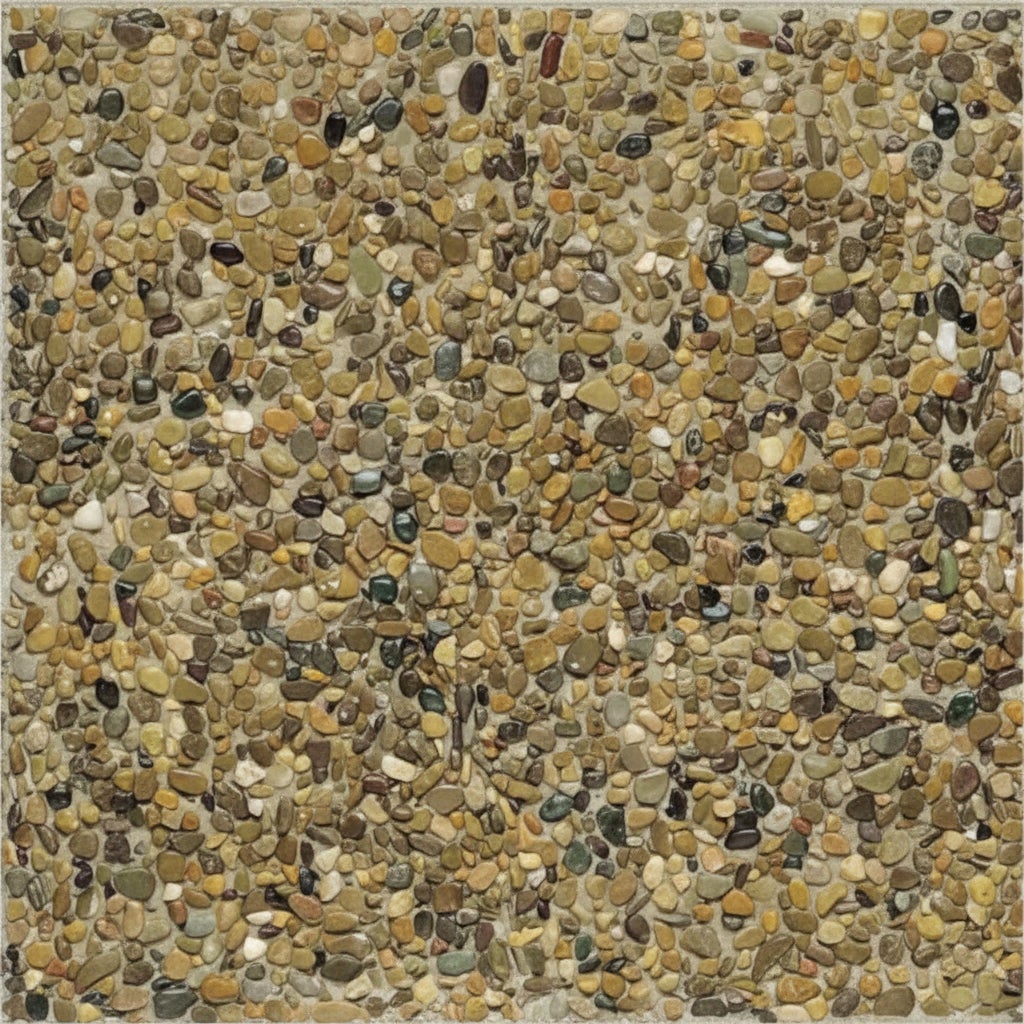 Terrazo de Canto rodado PiedraViva Amarillo / Pack 15 un (2.40 m2) / 40x40x4 cm - Piedra mediana - Fondo blanco - 7