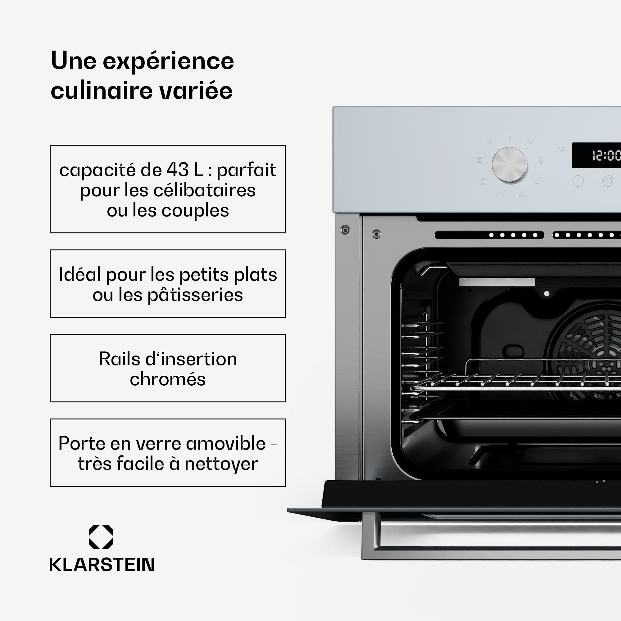 KLARSTEIN Four encastrable compact SpaceSmart Blanc - 3
