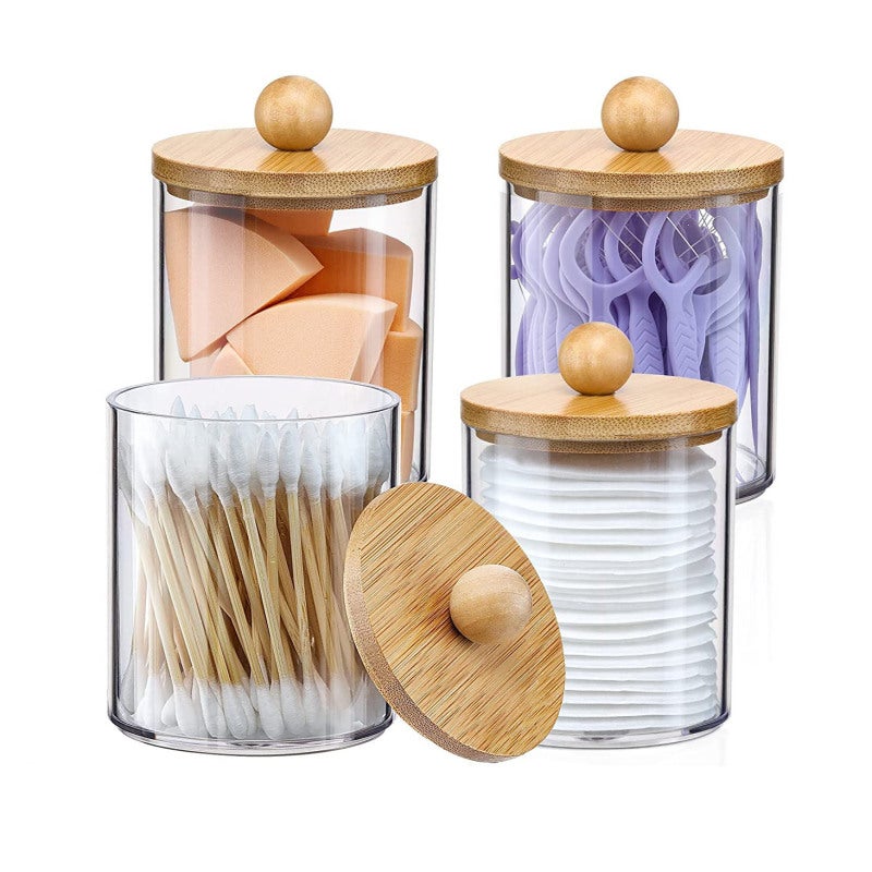 Relaxdays Boîte De Rangement Pour Cotons-tiges En Acrylique Et