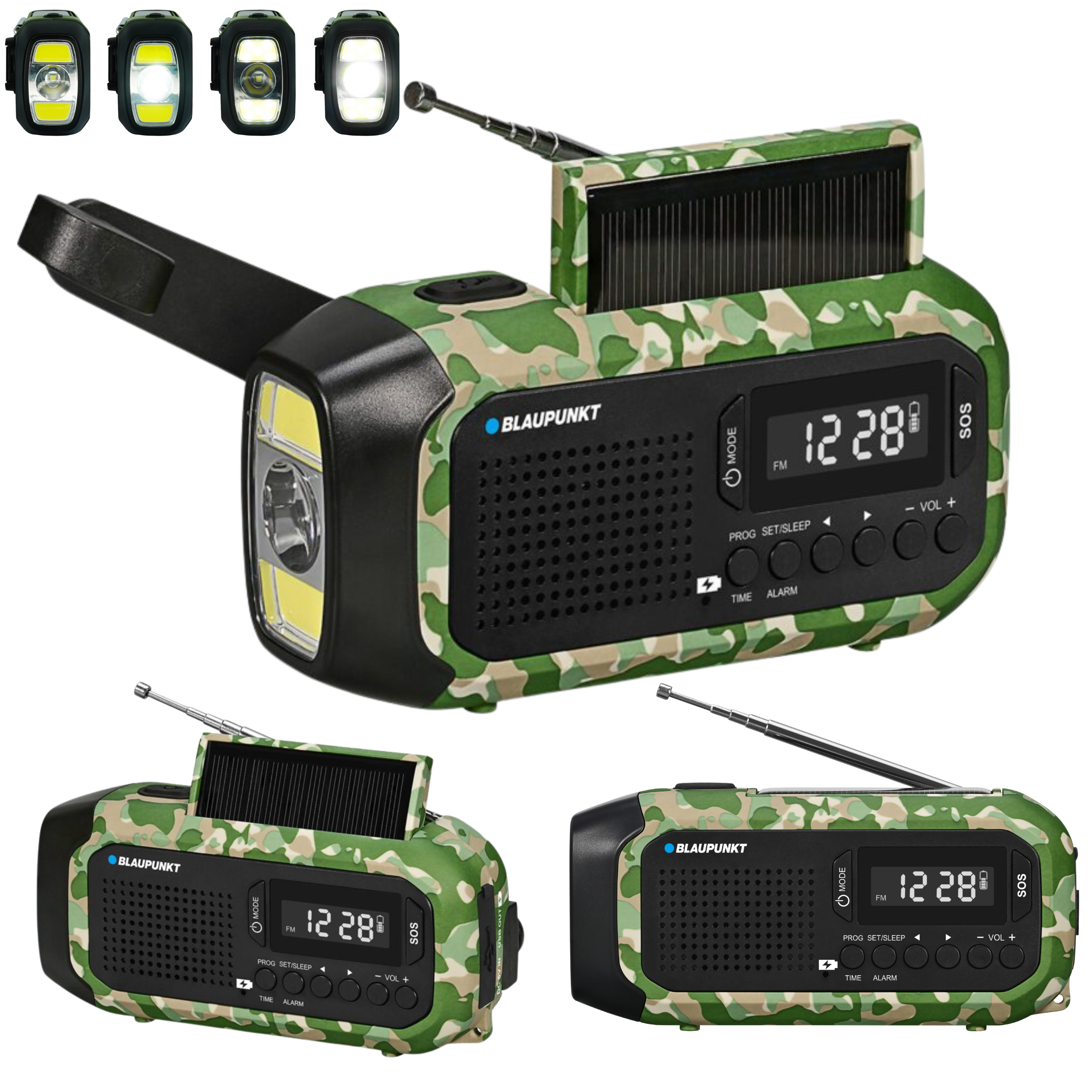 Radio alarmowe FM LED SOS SOLAR Dynamo Power Bank Blaupunkt ER20GC SURVIVAL