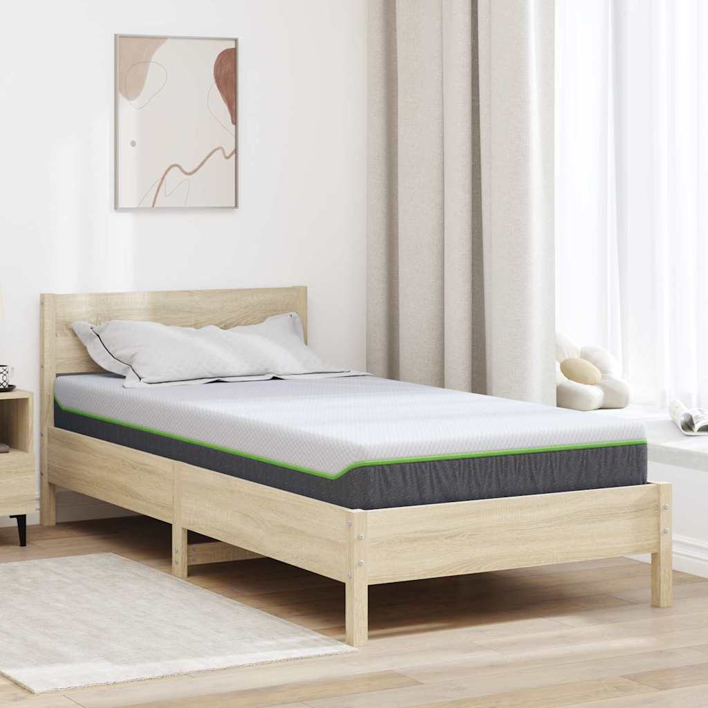 Materac Biały i szary 120 x 200 cm Tkanina żakardowa vidaXL
