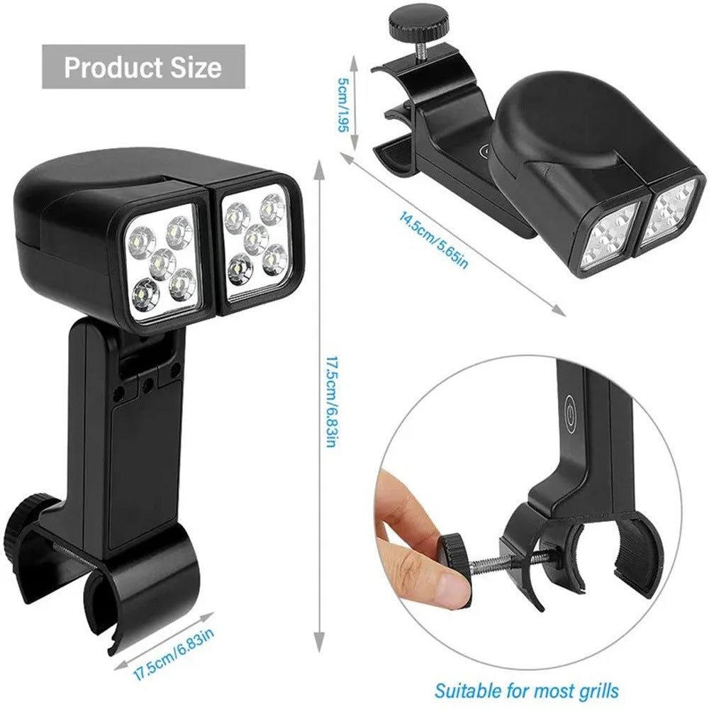 Luce per griglia a LED Touch, lanterna portatile per barbecue, lampada da esterno, illuminazione per griglia con maniglia, clip di montaggio - 3