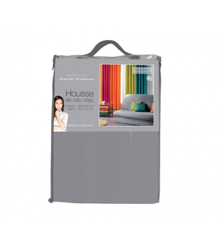 Housse de clic-clac matelassée - Gris clair - 140x200 cm - Polyester - 2