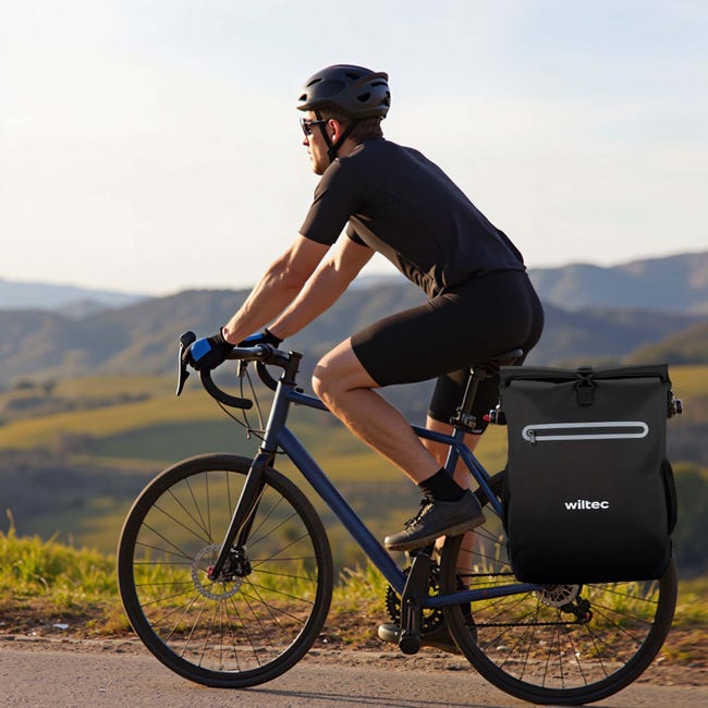 Borsa Da Bicicletta Portapacchi 10L Impermeabile – Si Trasforma In Zaino, Nero