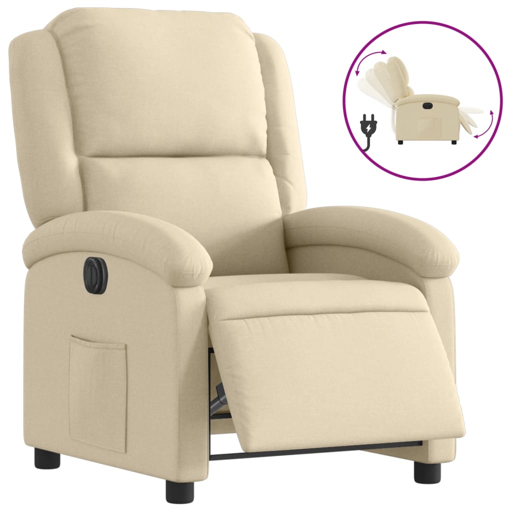 Fauteuil de télé M56, fauteuil de relaxation avec tabouret, tissu
