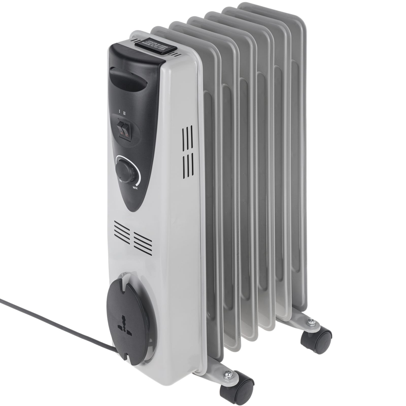 Radiador de aceite de elementos con termostato y 1500W de