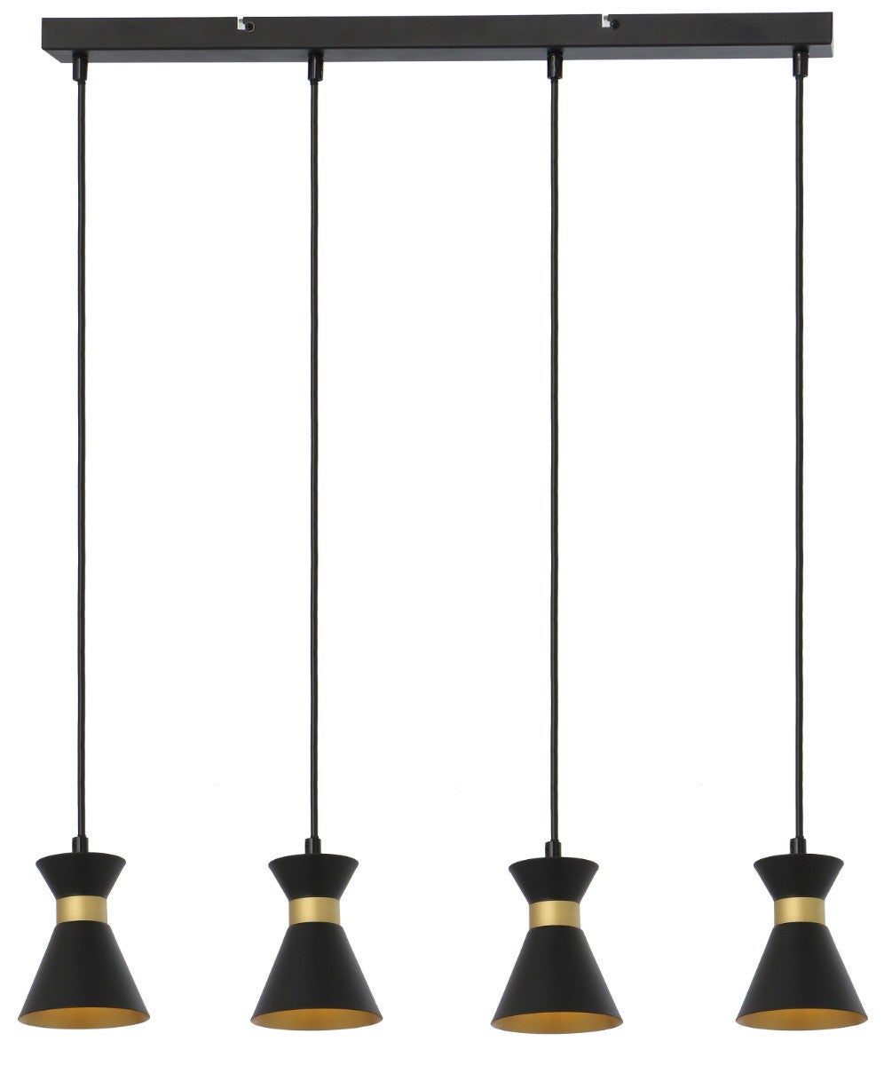 Lampa wisząca Breda czarno-złota 4xE14x40W wym: 120 x 62 x 10 cm metal Reality