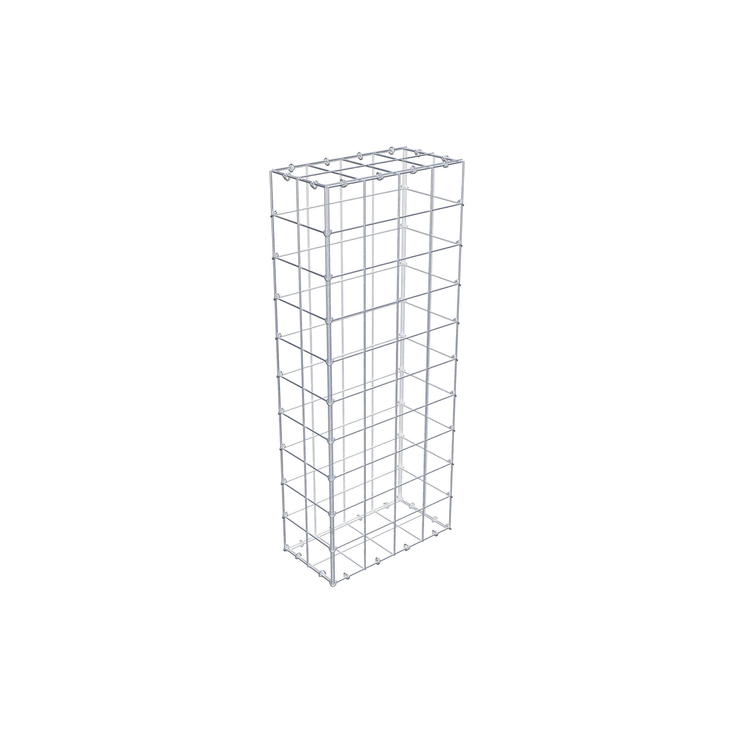 Gavión de acero galvanizado 100x20x40cm (LxAxP), malla 10 x 10cm, Anillo en C, jaula metálica para muro o jardín - 3