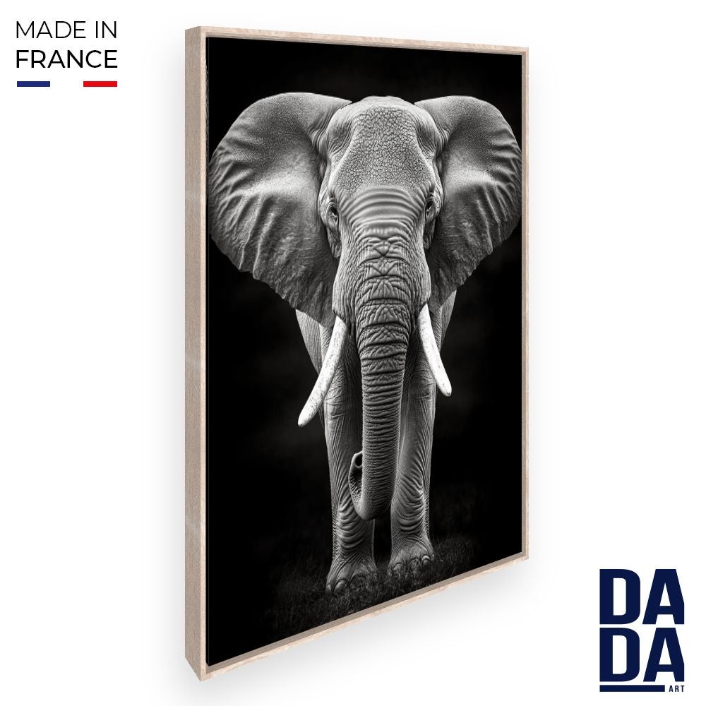 Tapisserie Indienne Encadrée Motif éléphant - Décoration Murale 25x25 Cm