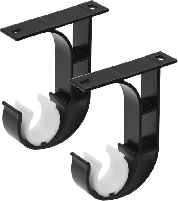 Lot De 6 Supports De Tringle à Rideaux – Pour Diamètre 25-28 Mm, En Alliage Aluminium, Avec Vis, Blanc, Noir, Or, Rose Ou Rouge
