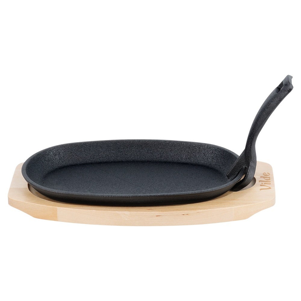 Patelnia do serwowania żeliwna z deską CAST LINE 24x14 cm - 9