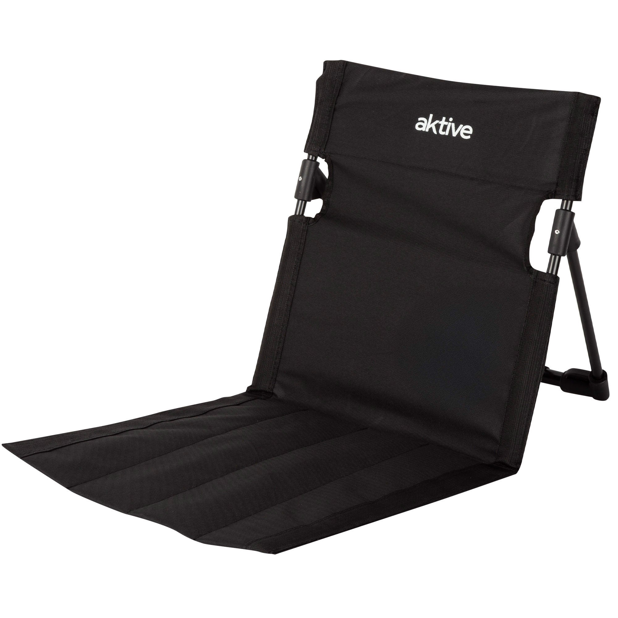Silla plegable suelo 40x40x40 cm negra con respaldo ajustable