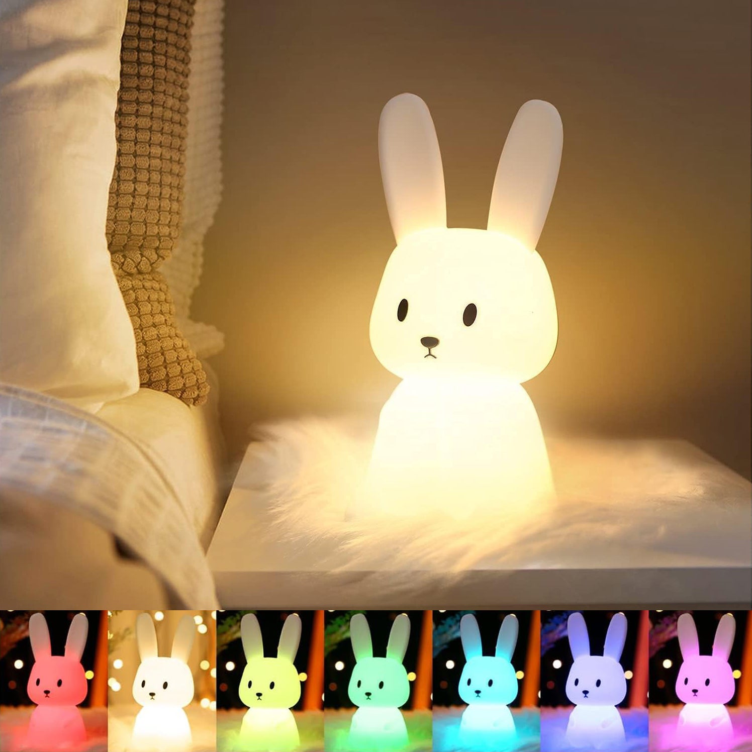 Luce notturna per bambini a forma di pera creativa con funzione timer