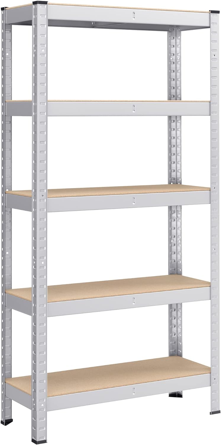 Ensemble D’étagères D’angle à 4 Niveaux, Argent Et Beige Naturel
