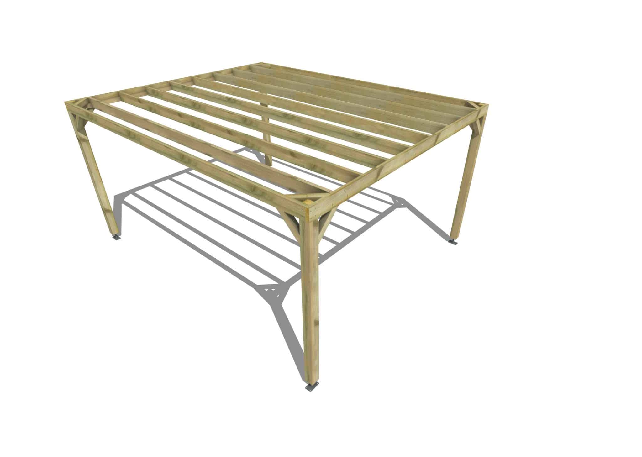 Pergola bois • 4m x 5m • indépendante • sens profondeur • livraison comprise - 3