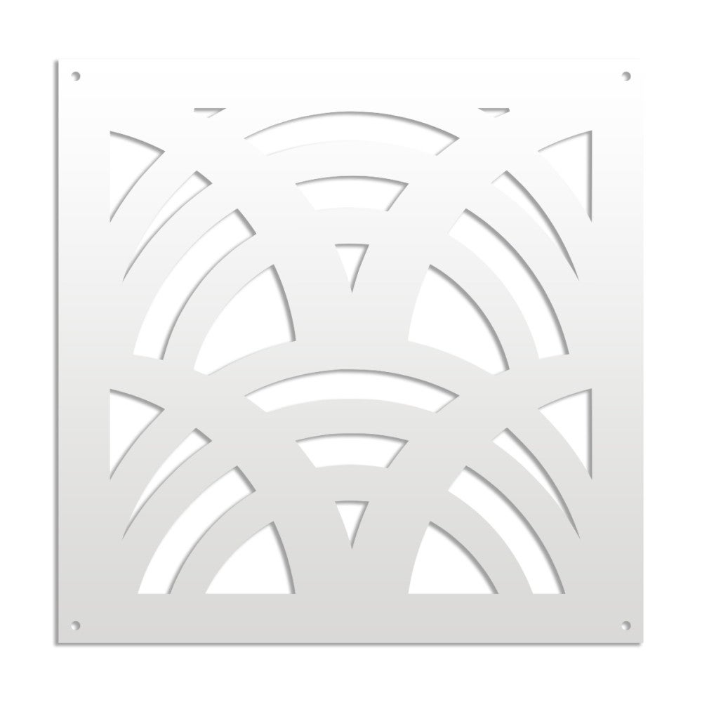 MAORI - Panel perforowany z PVC - Parasol przeciwsłoneczny - Rozmiar 48x48 cm - Grubość 1 cm - Kolor BIAŁY
