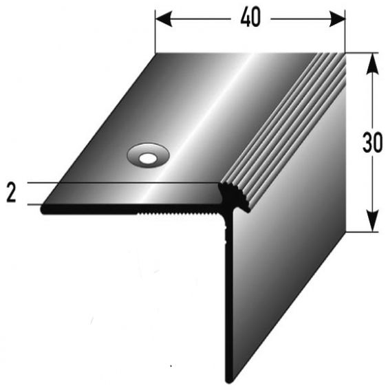 PROVISTON Profil nez de marche Profilé d'angle en aluminium 40x30x1000mm Argent - 5